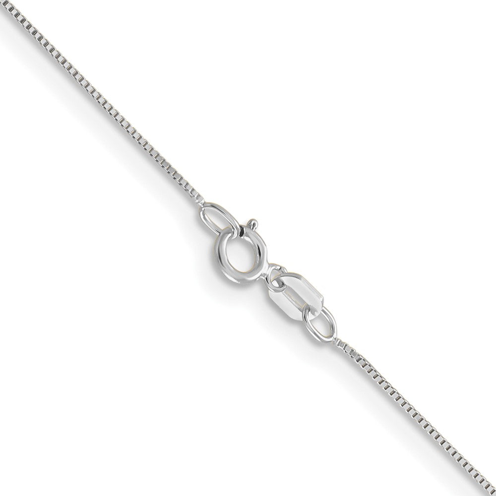 22 Inch 10K White Gold .5mm Baby Box Chain Necklace