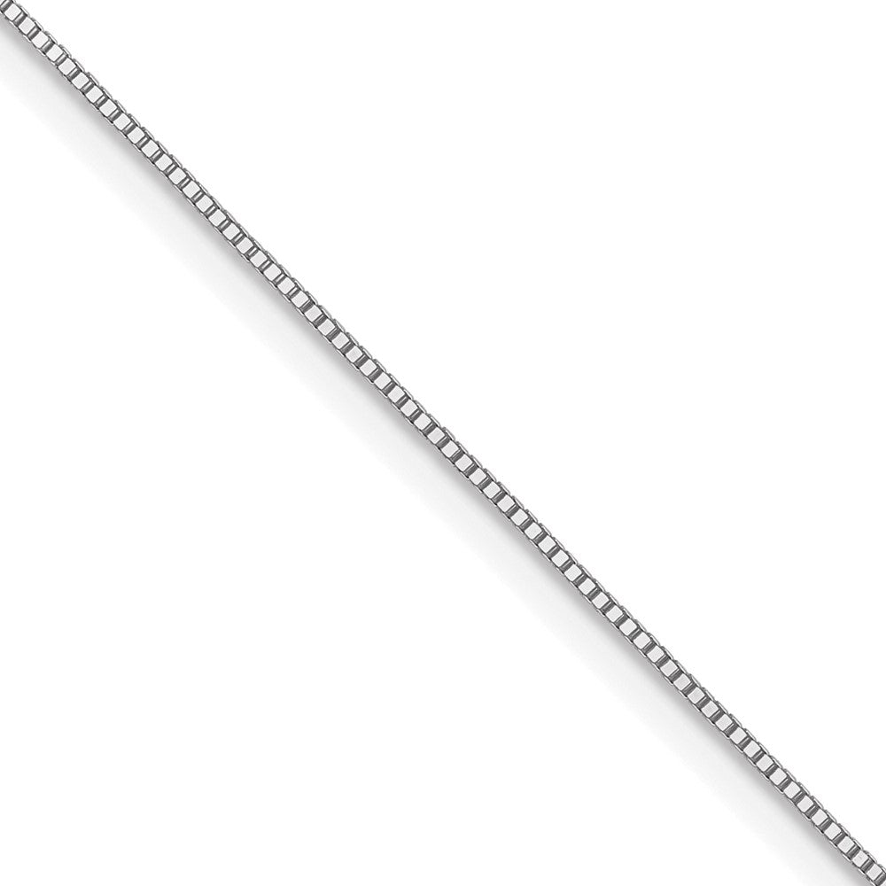 22 Inch 10K White Gold .5mm Baby Box Chain Necklace