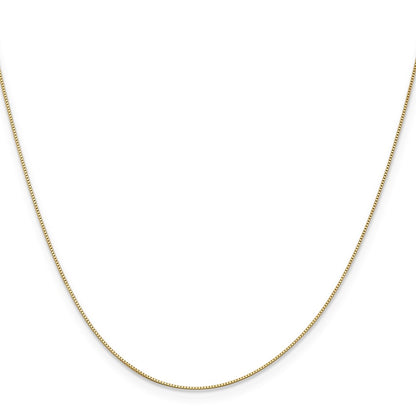 16 Inch 10K Yellow Gold .5mm Baby Box With Lobster Clasp Chain Necklace