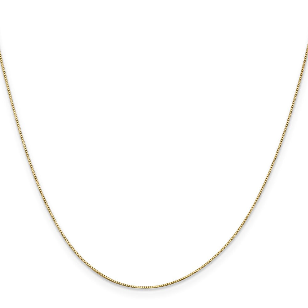 18 Inch 10K Yellow Gold .5mm Baby Box With Lobster Clasp Chain Necklace