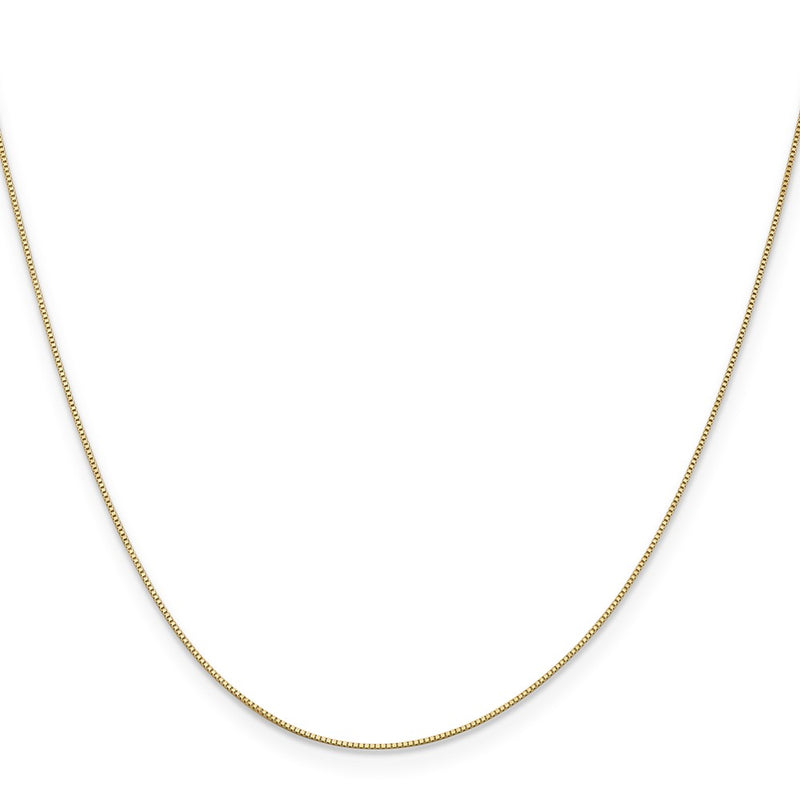 24 Inch 10K Yellow Gold .5mm Baby Box With Lobster Clasp Chain Necklace