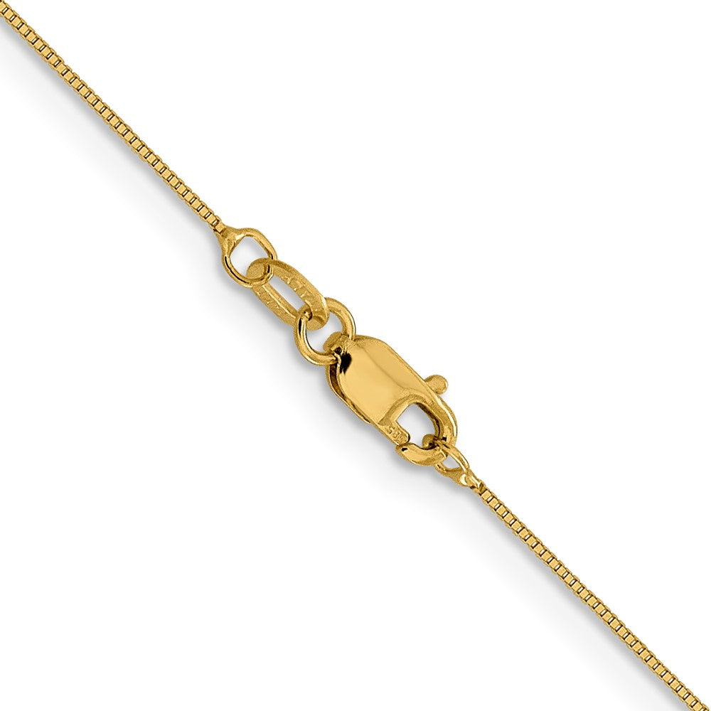 22 Inch 10K Yellow Gold .5mm Baby Box With Lobster Clasp Chain Necklace