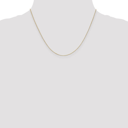 18 Inch 10K Yellow Gold .5mm Baby Box With Lobster Clasp Chain Necklace