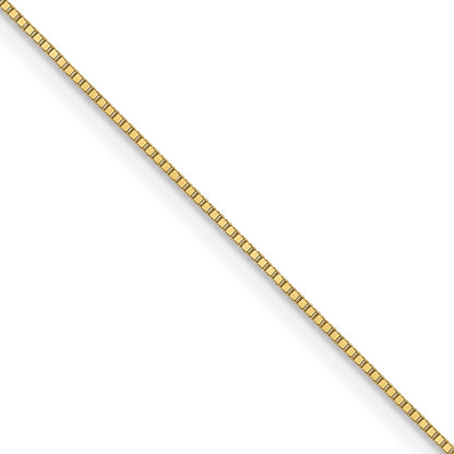 16 Inch 10K Yellow Gold .5mm Baby Box With Lobster Clasp Chain Necklace