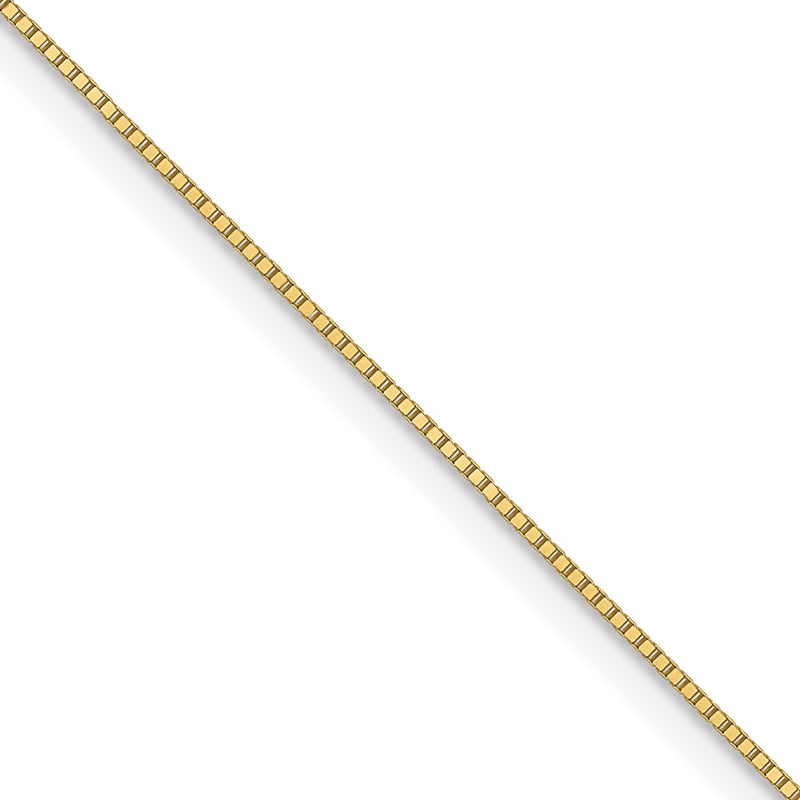 16 Inch 10K Yellow Gold .5mm Baby Box With Lobster Clasp Chain Necklace