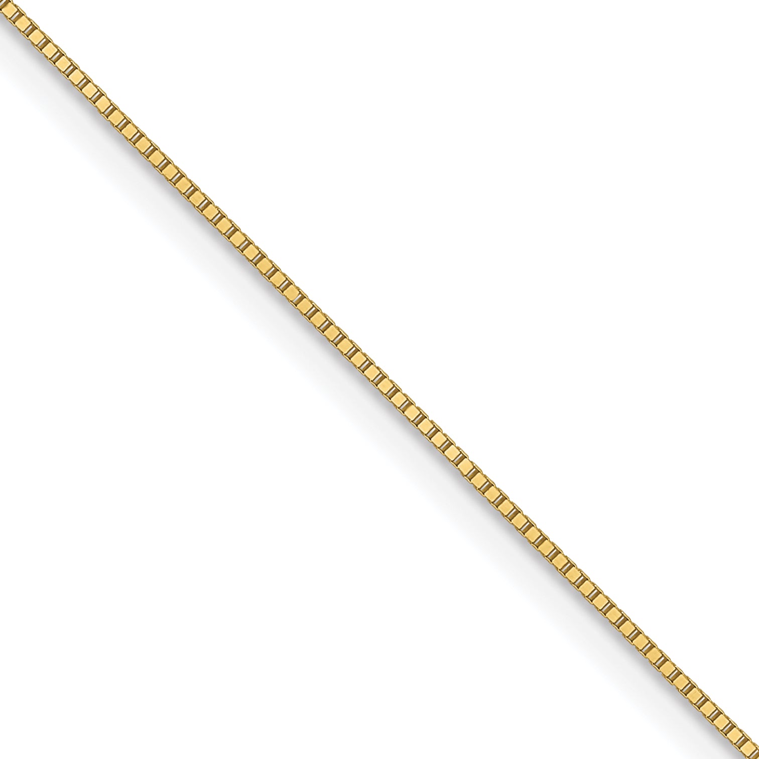 18 Inch 10K Yellow Gold .5mm Baby Box With Lobster Clasp Chain Necklace