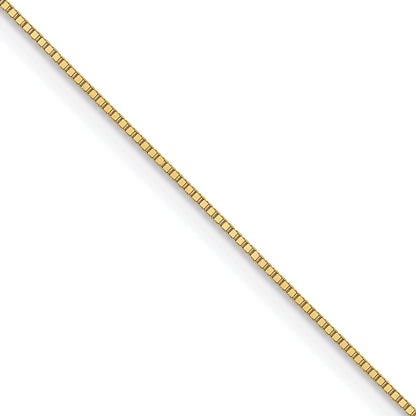 18 Inch 10K Yellow Gold .5mm Baby Box With Lobster Clasp Chain Necklace