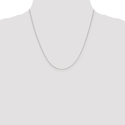10K White Gold .5mm Baby Box With Lobster Clasp Chain