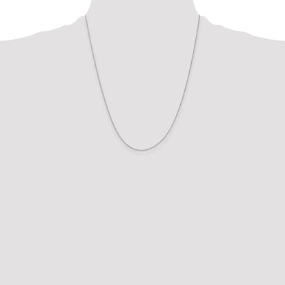10K White Gold .5mm Baby Box With Lobster Clasp Chain
