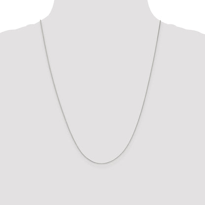 10K White Gold .5mm Baby Box With Lobster Clasp Chain