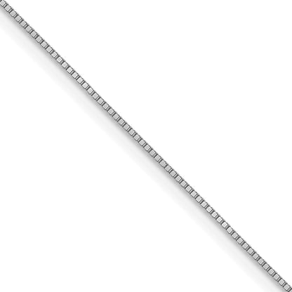 10K White Gold .5mm Baby Box With Lobster Clasp Chain