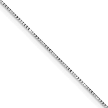 22 Inch 10K White Gold .5mm Baby Box With Lobster Clasp Chain Necklace