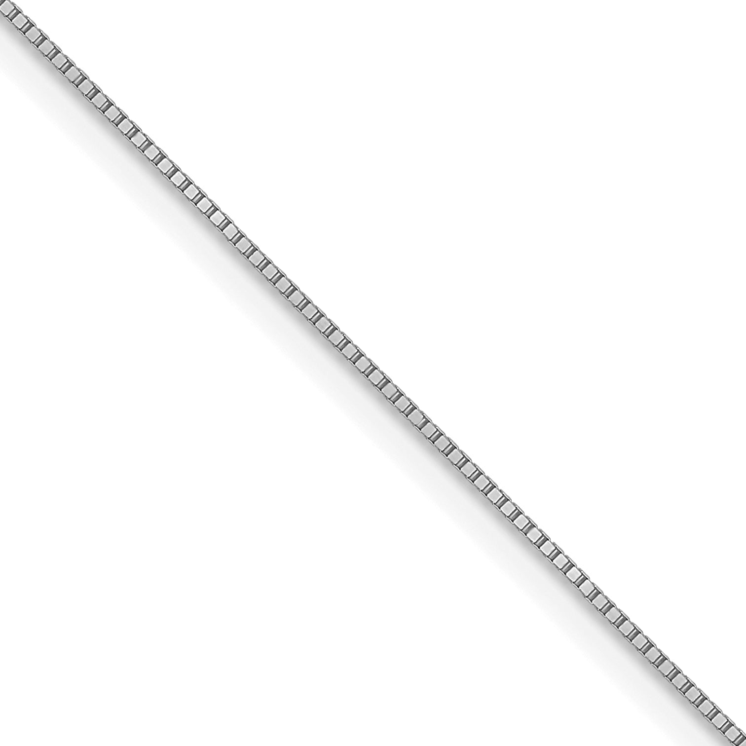10K White Gold .5mm Baby Box With Lobster Clasp Chain