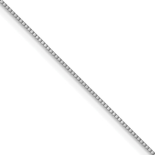 10K White Gold .5mm Baby Box With Lobster Clasp Chain