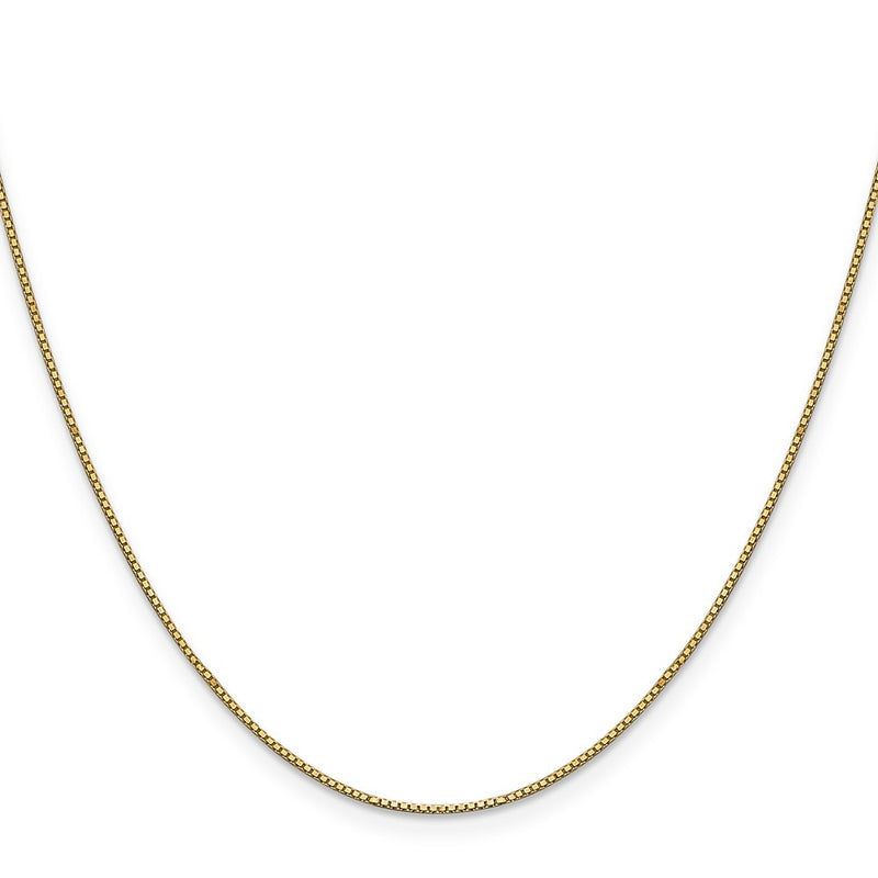 22 Inch 10K Yellow Gold .9mm Box Chain Necklace