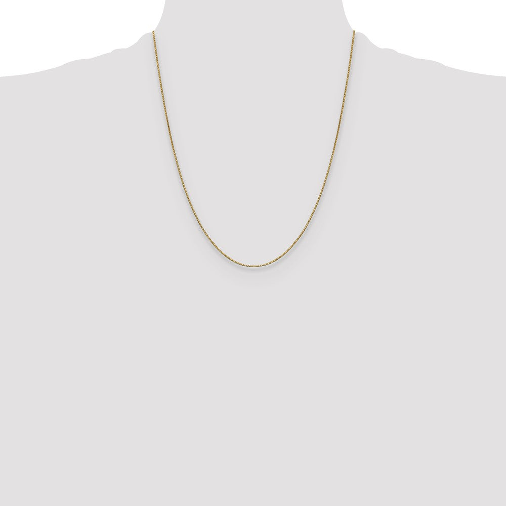 22 Inch 10K Yellow Gold .9mm Box Chain Necklace