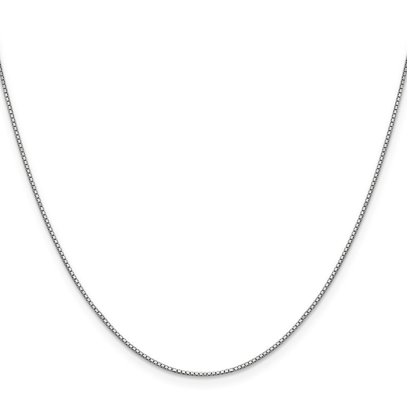 24 Inch 10K White Gold .9mm Box Chain Necklace