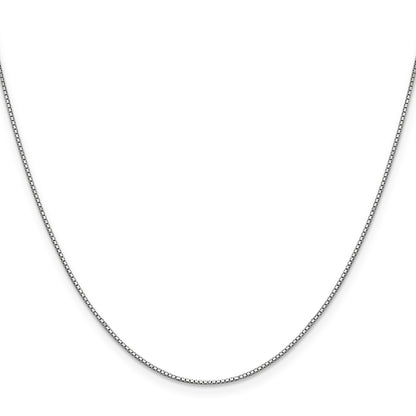 22 Inch 10K White Gold .9mm Box Chain Necklace