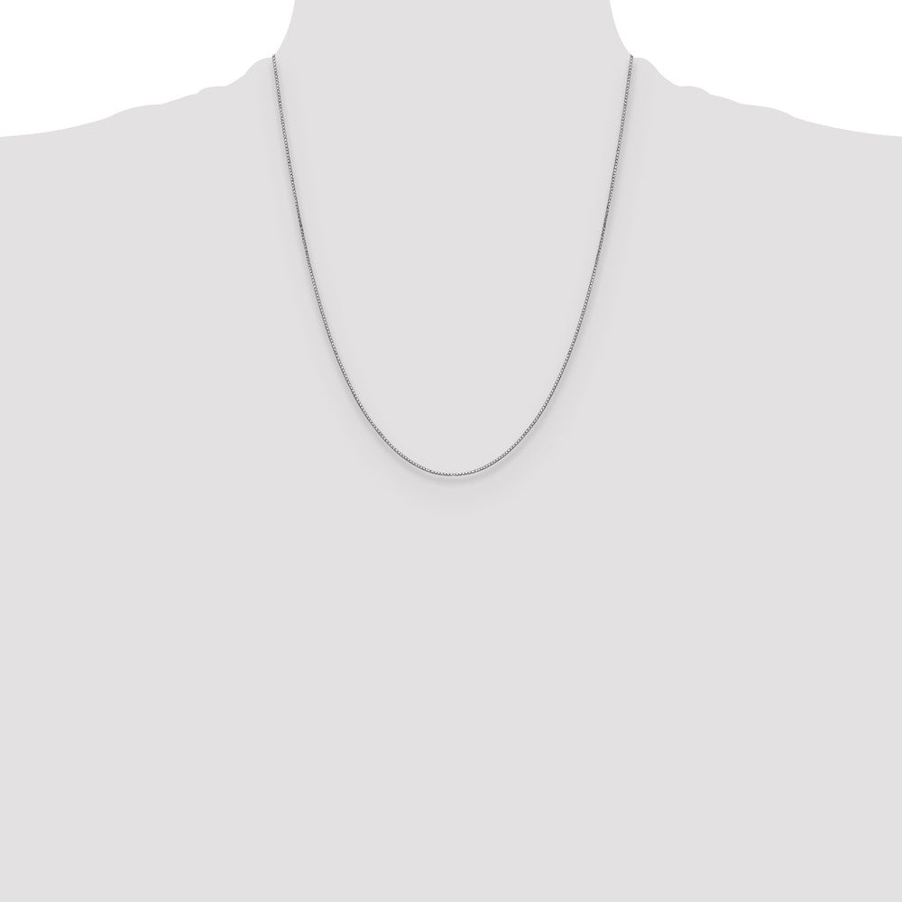 22 Inch 10K White Gold .9mm Box Chain Necklace