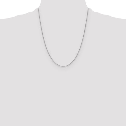 22 Inch 10K White Gold .9mm Box Chain Necklace