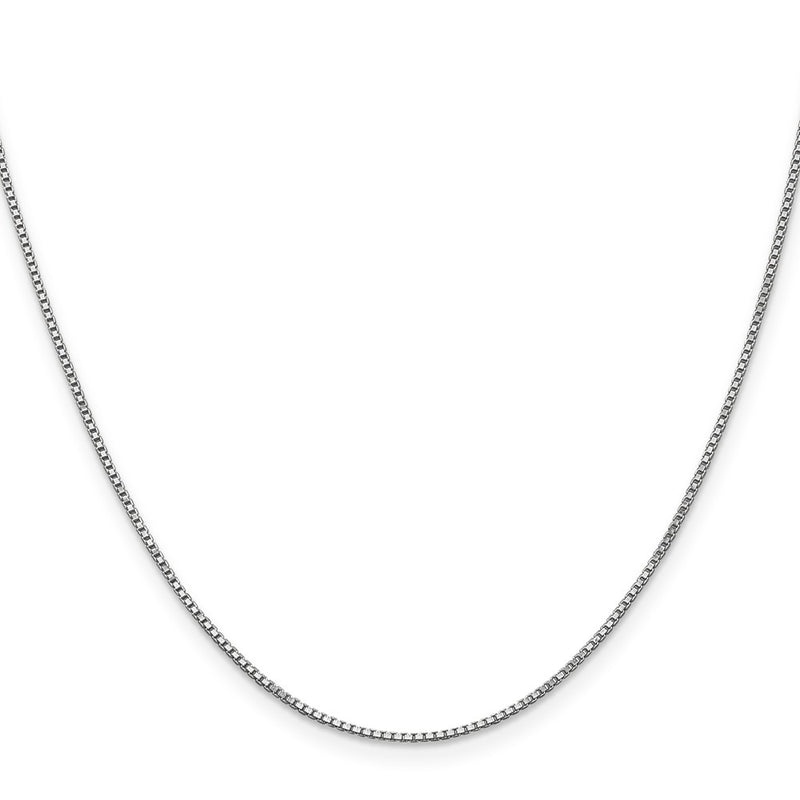 24 Inch 10K White Gold 1mm Box Chain Necklace