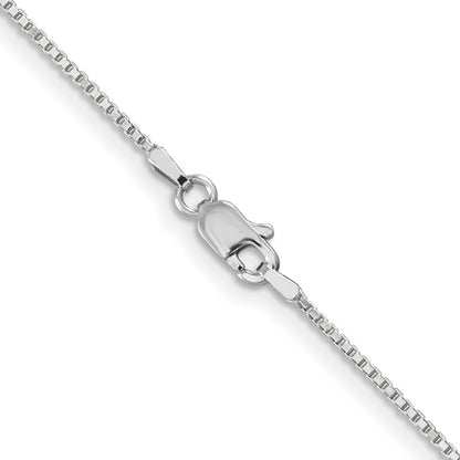 18 Inch 10K White Gold 1mm Box Chain Necklace