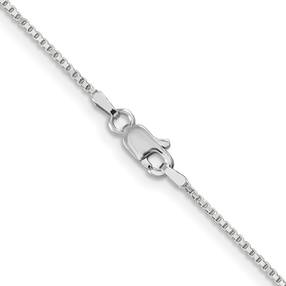 2 Inch 10K White Gold 1mm Box Chain Necklace