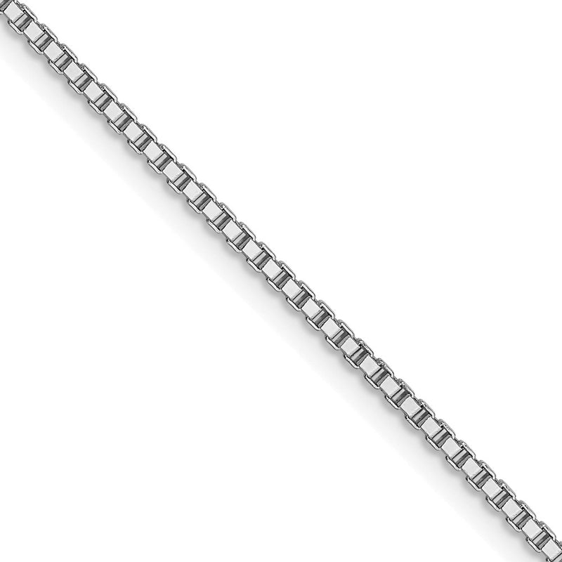2 Inch 10K White Gold 1mm Box Chain Necklace