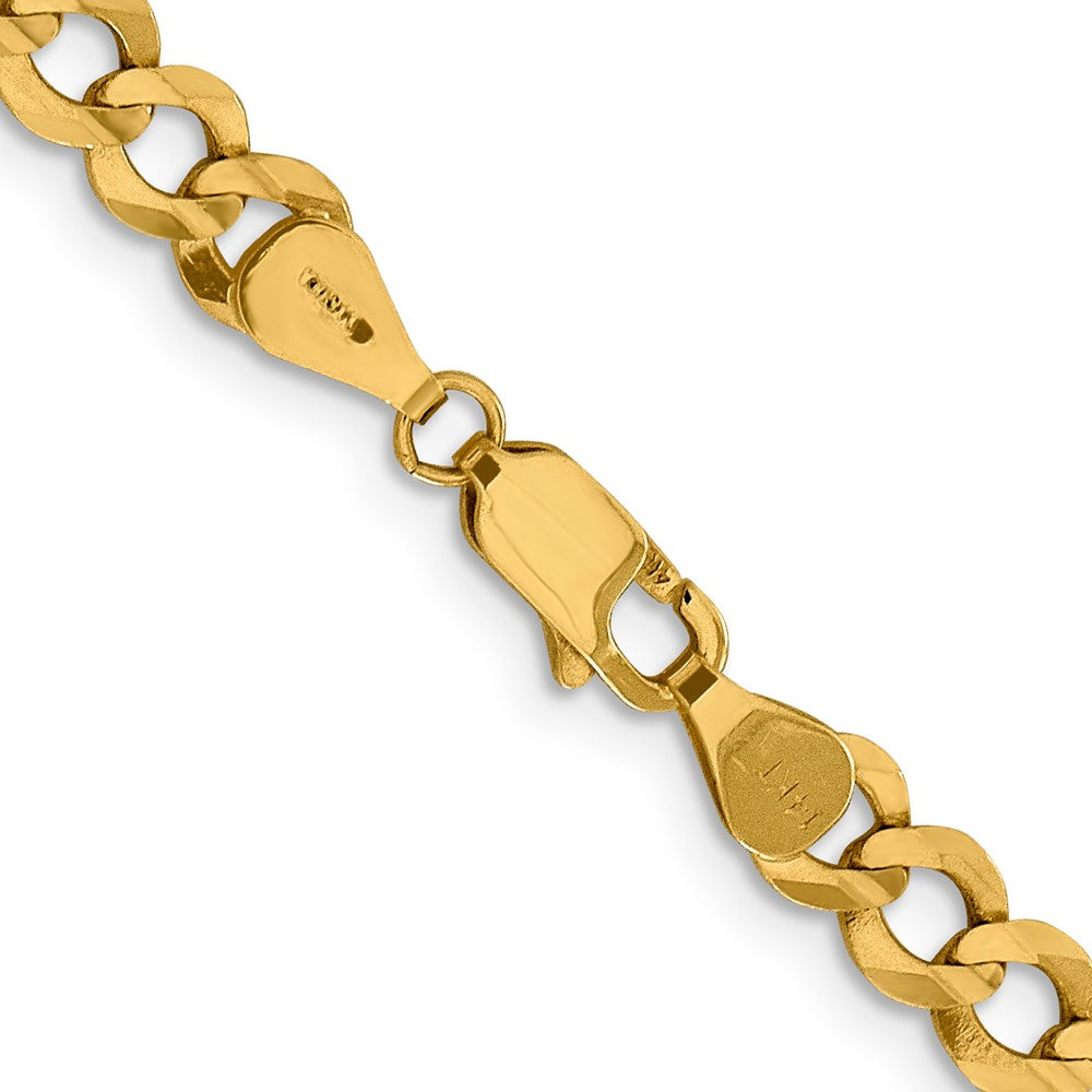 2 Inch 10K Yellow Gold 5.9mm Lightweight Flat Cuban Chain Necklace