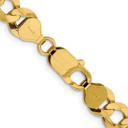2 Inch 10K Yellow Gold 8.3mm Lightweight Flat Cuban Chain Necklace