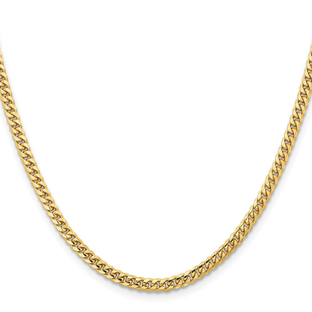 26 Inch 10K Yellow Gold 3.5mm Solid Miami Cuban Chain Necklace