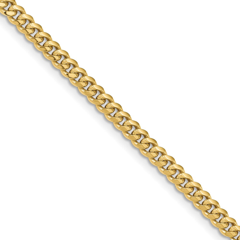 26 Inch 10K Yellow Gold 3.5mm Solid Miami Cuban Chain Necklace