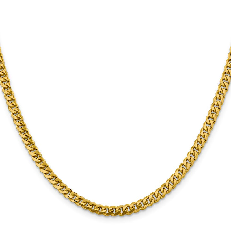 24 Inch 10K Yellow Gold 4.25mm Solid Miami Cuban Chain Necklace