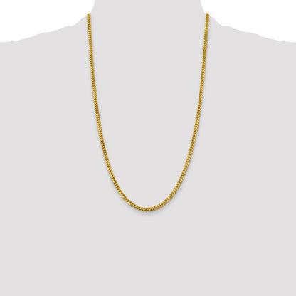 26 Inch 10K Yellow Gold 4.25mm Solid Miami Cuban Chain Necklace