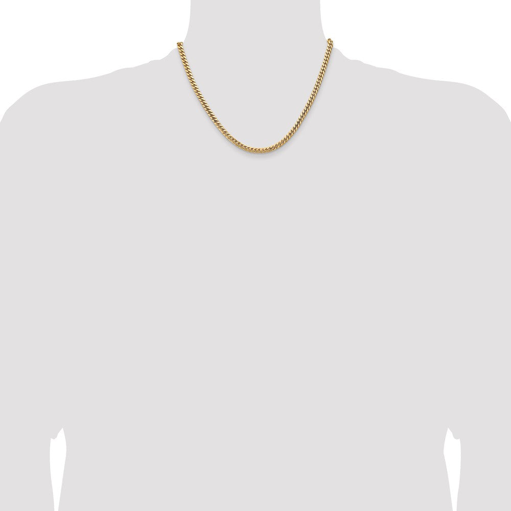 18 Inch 10K Yellow Gold 4.3mm Solid Miami Cuban Chain Necklace