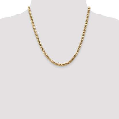 2 Inch 10K Yellow Gold 4.3mm Solid Miami Cuban Chain Necklace
