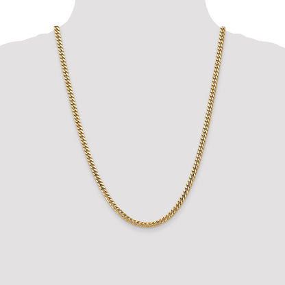 24 Inch 10K Yellow Gold 4.3mm Solid Miami Cuban Chain Necklace
