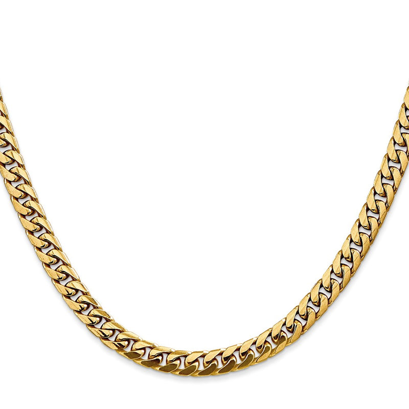 18 Inch 10K Yellow Gold 5mm Solid Miami Cuban Chain Necklace