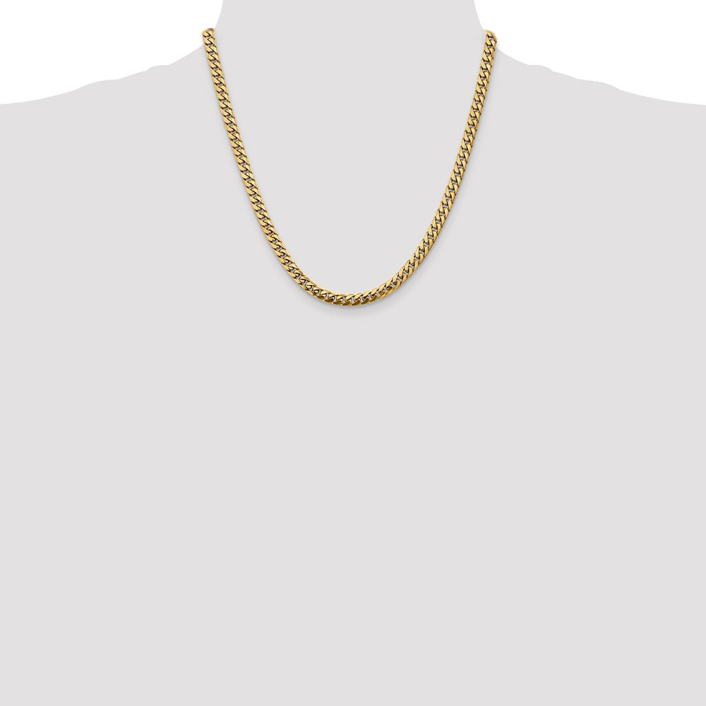 2 Inch 10K Yellow Gold 5mm Solid Miami Cuban Chain Necklace