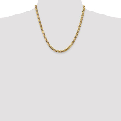 2 Inch 10K Yellow Gold 5mm Solid Miami Cuban Chain Necklace