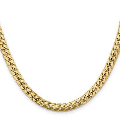 18 Inch 10K Yellow Gold 5.5mm Solid Miami Cuban Chain Necklace