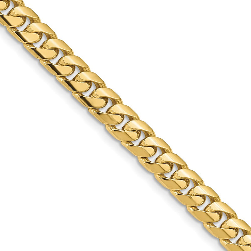 18 Inch 10K Yellow Gold 5.5mm Solid Miami Cuban Chain Necklace