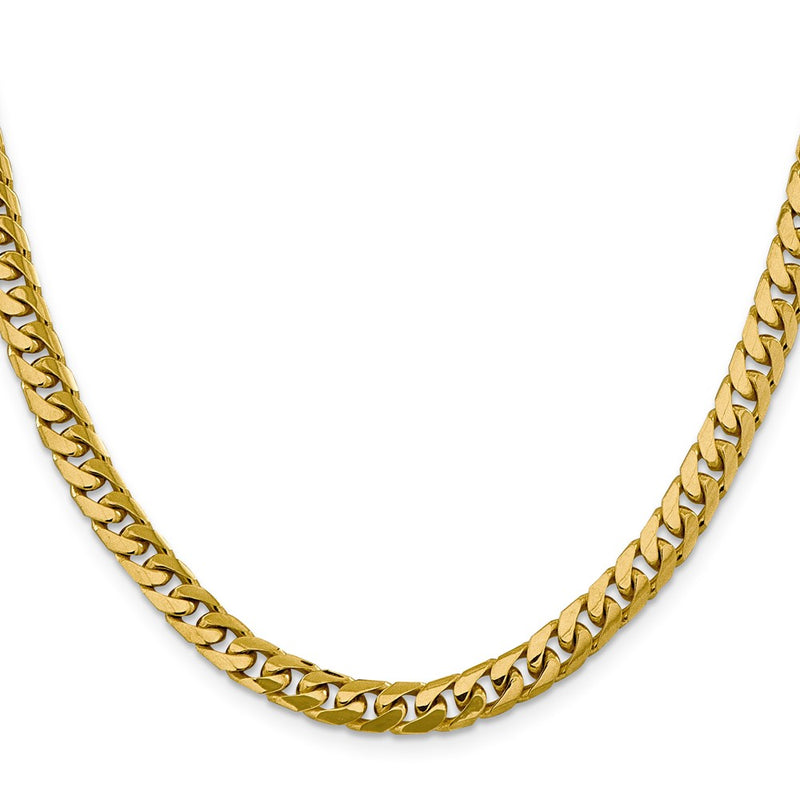 2 Inch 10K Yellow Gold 6.25mm Solid Miami Cuban Chain Necklace