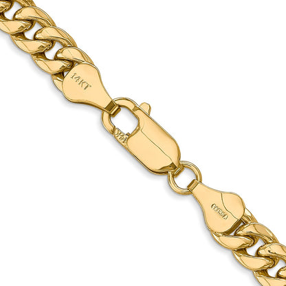 26 Inch 10K Yellow Gold 6mm Semi Solid Miami Cuban Chain Necklace