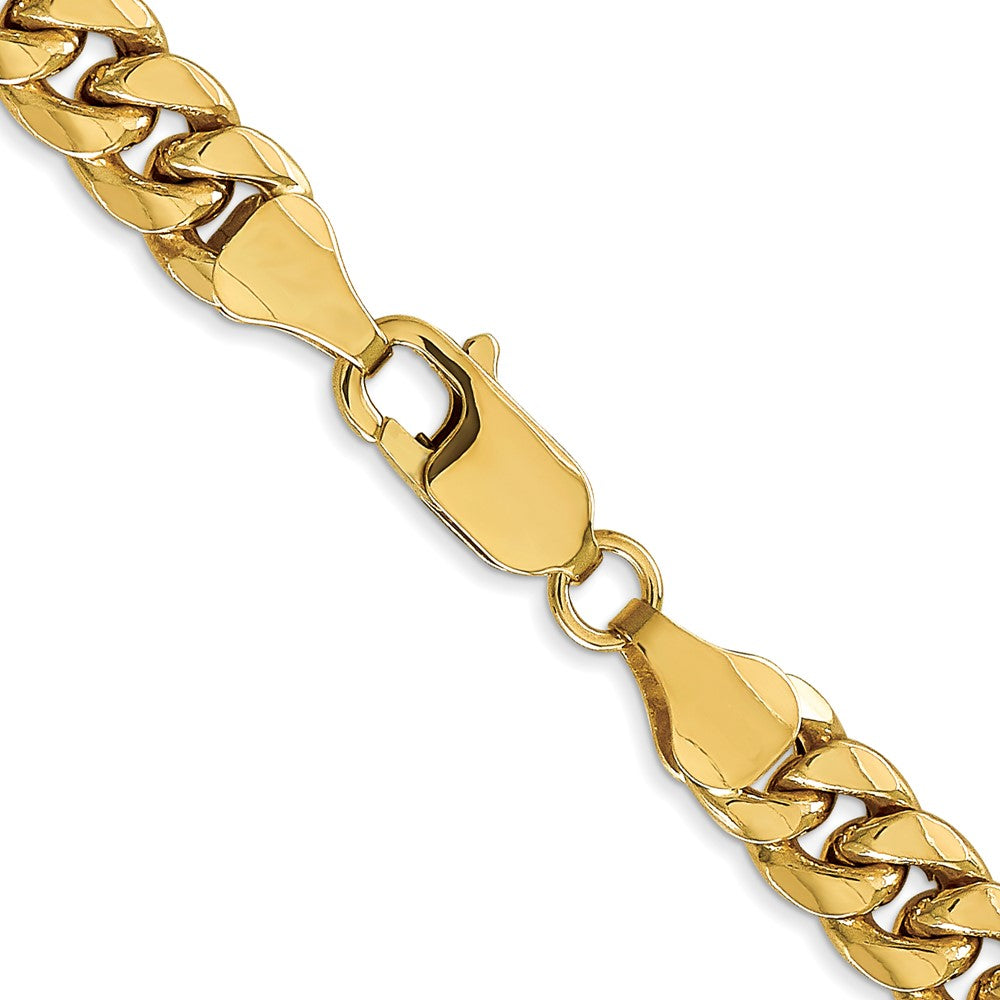 26 Inch 10K Yellow Gold 6.75mm Semi Solid Miami Cuban Chain Necklace