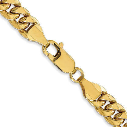 18 Inch 10K Yellow Gold 6.75mm Semi Solid Miami Cuban Chain Necklace