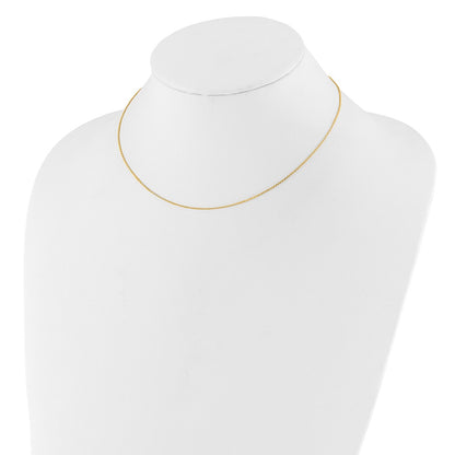 18 Inch 10K Yellow Gold .95mm D/C Round Cable 1In+1In Adjustable Chain Necklace