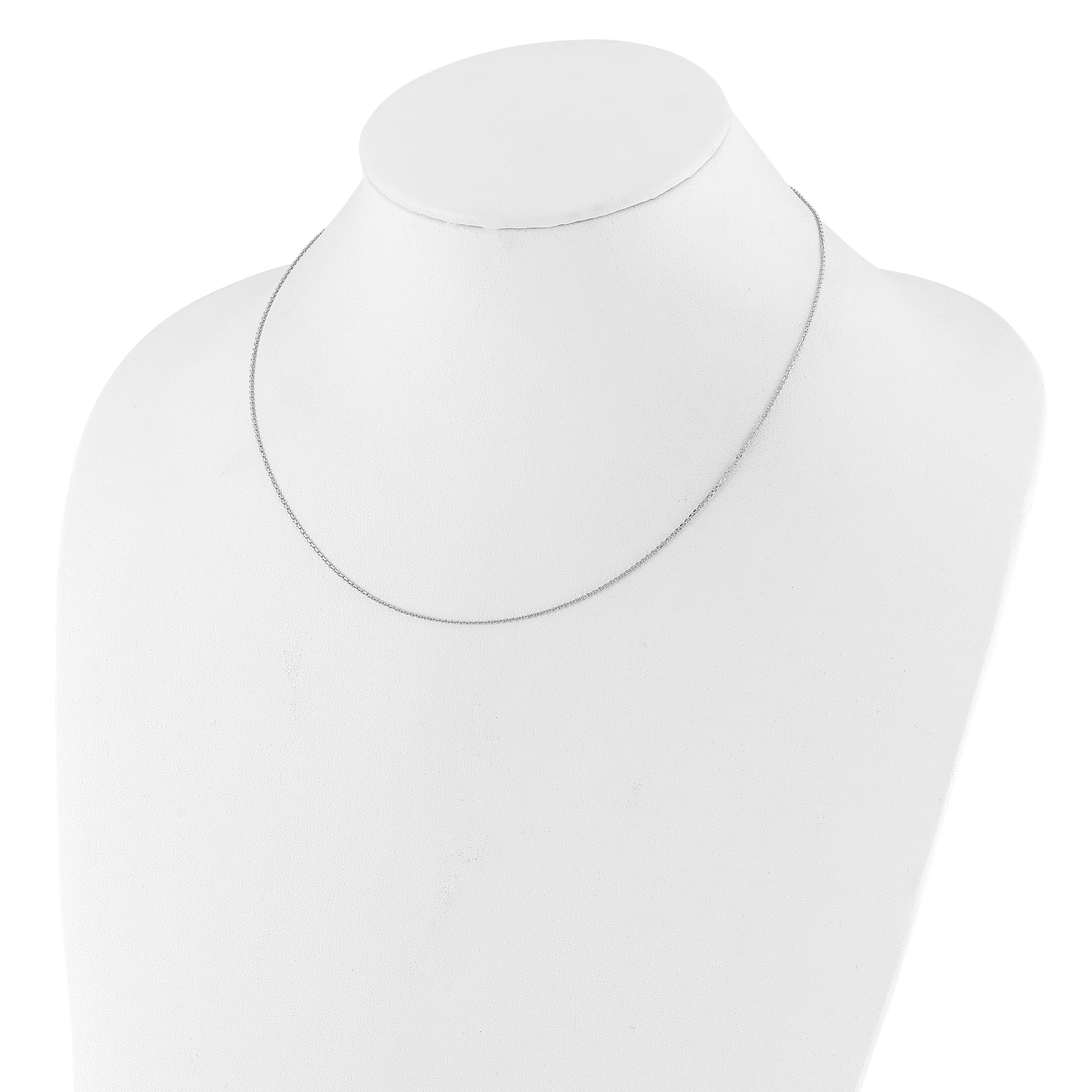 10K White Gold Wg .95mm D/C Round Cable 1In+1In Adjustable Chain