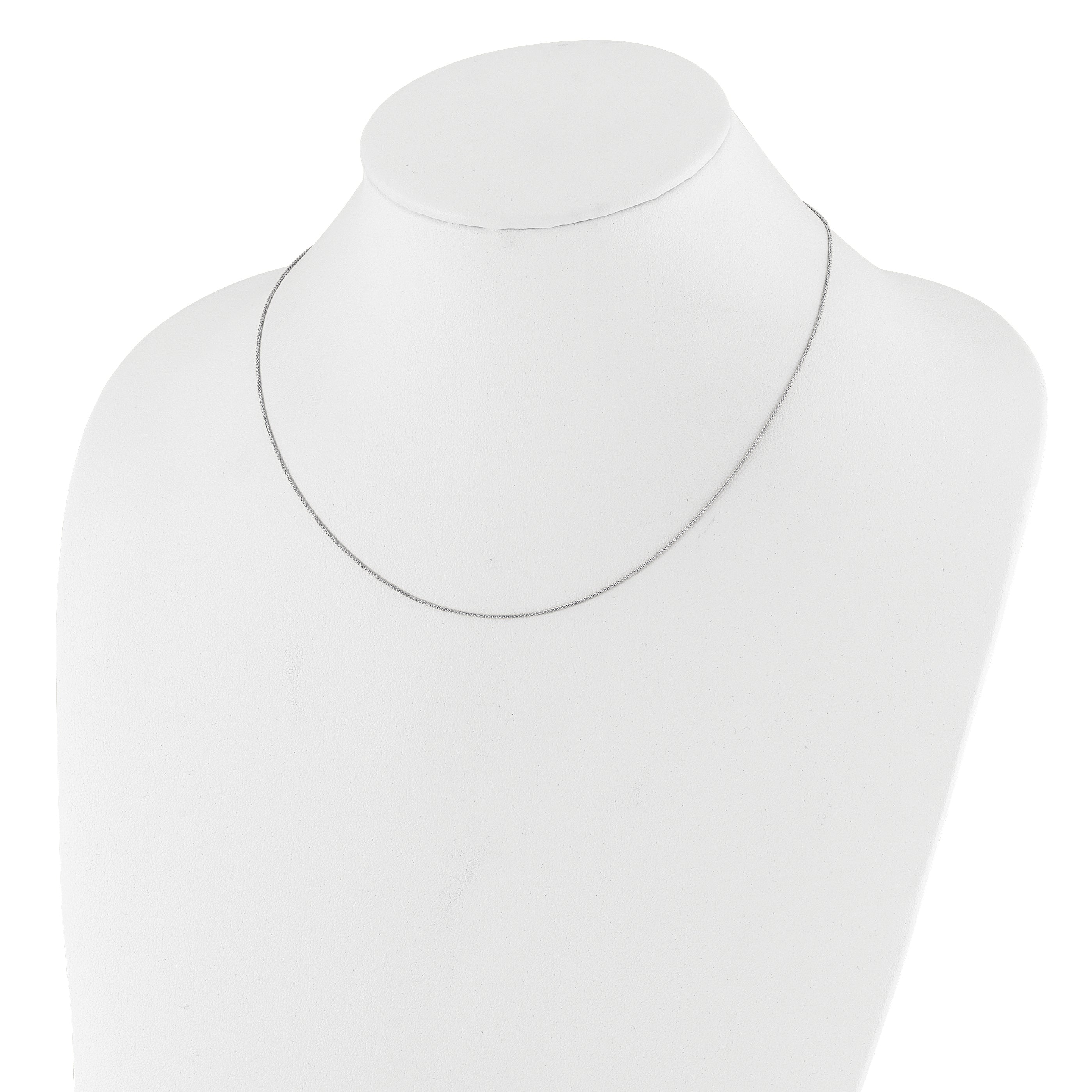10K White Gold .8mm Baby Spiga 1In+1In Adjustable Chain