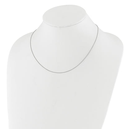10K White Gold .8mm Baby Spiga 1In+1In Adjustable Chain